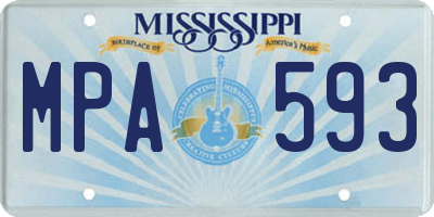 MS license plate MPA593