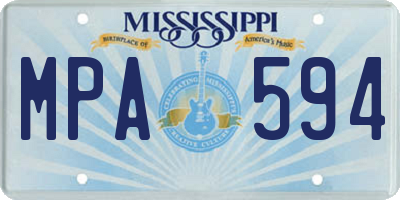 MS license plate MPA594