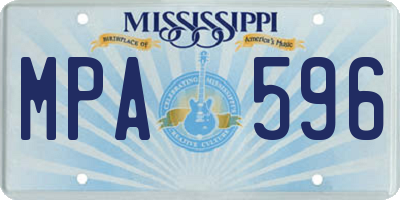 MS license plate MPA596