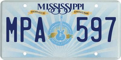 MS license plate MPA597