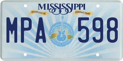 MS license plate MPA598