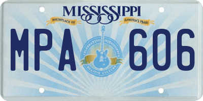 MS license plate MPA606