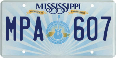 MS license plate MPA607