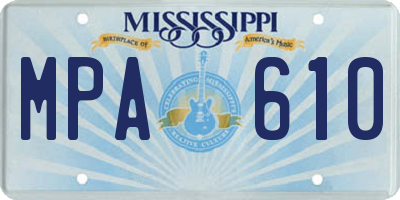 MS license plate MPA610