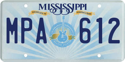 MS license plate MPA612