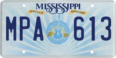 MS license plate MPA613