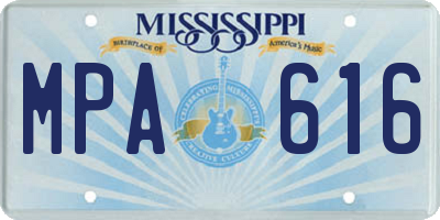 MS license plate MPA616