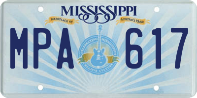 MS license plate MPA617