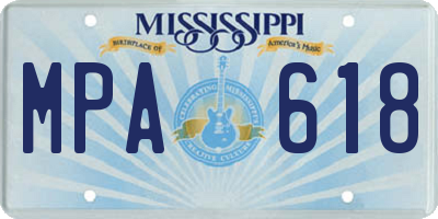 MS license plate MPA618