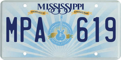 MS license plate MPA619