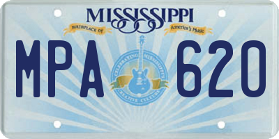 MS license plate MPA620