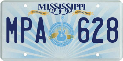 MS license plate MPA628