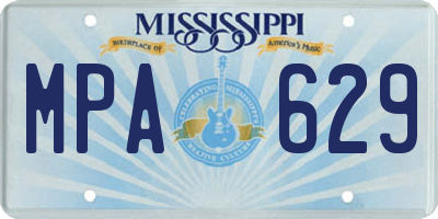 MS license plate MPA629