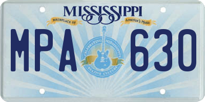 MS license plate MPA630