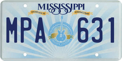 MS license plate MPA631