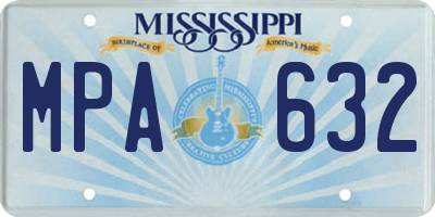 MS license plate MPA632