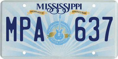 MS license plate MPA637