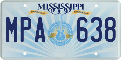 MS license plate MPA638