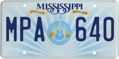 MS license plate MPA640