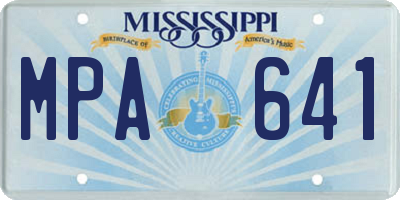 MS license plate MPA641