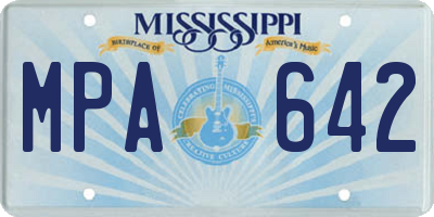 MS license plate MPA642
