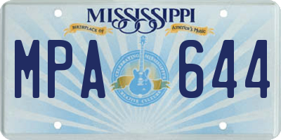 MS license plate MPA644