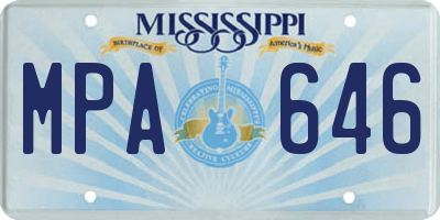 MS license plate MPA646