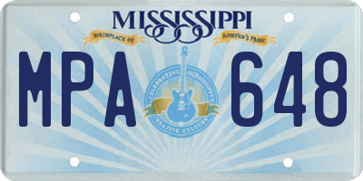 MS license plate MPA648