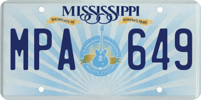 MS license plate MPA649