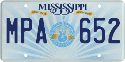 MS license plate MPA652