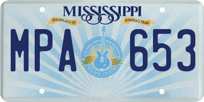 MS license plate MPA653