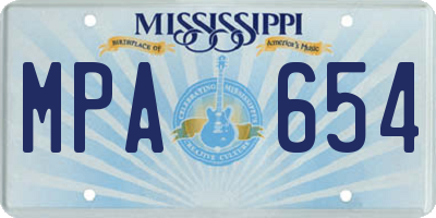 MS license plate MPA654