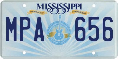 MS license plate MPA656