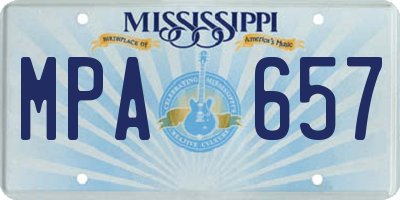 MS license plate MPA657