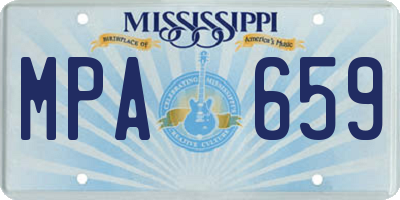 MS license plate MPA659