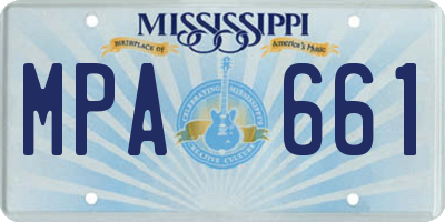 MS license plate MPA661