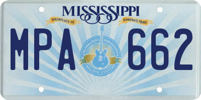 MS license plate MPA662