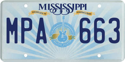 MS license plate MPA663
