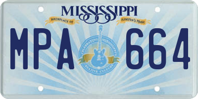 MS license plate MPA664