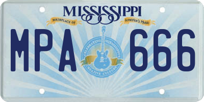 MS license plate MPA666