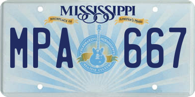 MS license plate MPA667