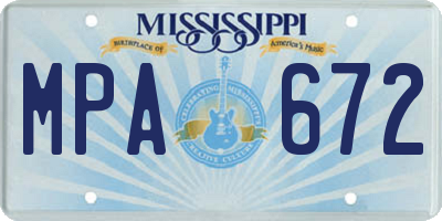 MS license plate MPA672