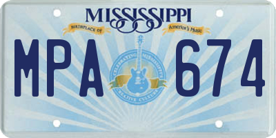MS license plate MPA674