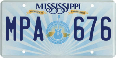 MS license plate MPA676