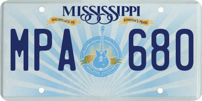 MS license plate MPA680