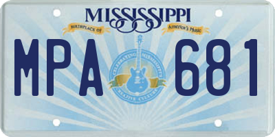 MS license plate MPA681