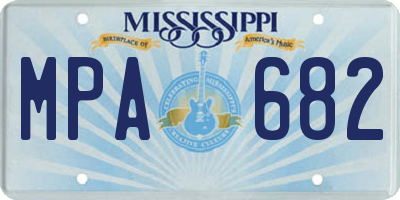 MS license plate MPA682
