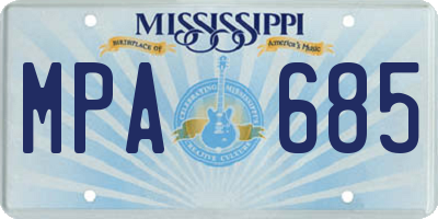 MS license plate MPA685