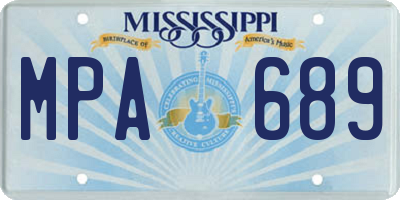 MS license plate MPA689
