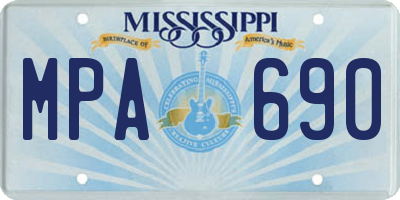 MS license plate MPA690